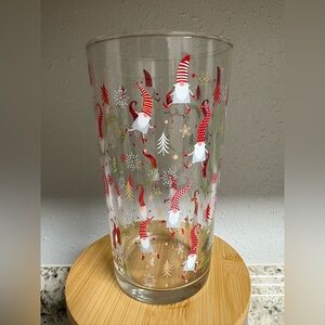 LCW Home Holiday Glass with Red and White Gnomes
